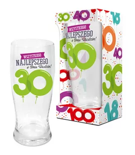 Pigmejka Szklanka do piwa, baloniki 30 lat, 500 ml - Szklanki - miniaturka - grafika 1