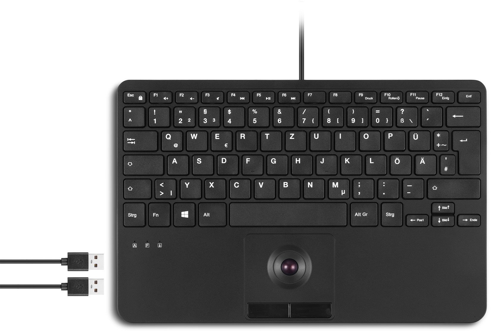 Perixx Perixx PERIBOARD-526 H EN, wired mini USB keyboard, trackball, USB hub 57155Q