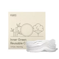 Waciki, płatki i patyczki kosmetyczne - PURITO - Inner Green Reusable Cotton Rounds, 10szt. - wielorazowe płatki kosmetyczne - miniaturka - grafika 1