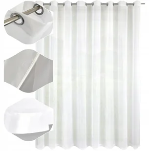 Firana gotowa na przelotkach 240x300 woal kółka firany z lamówka gładkie - Firany - miniaturka - grafika 1