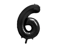 Balony i akcesoria - PartyDeco "Balon foliowy Cyfra ""6"", 86cm, czarny" FB1M-6-010 [15352873] - miniaturka - grafika 1