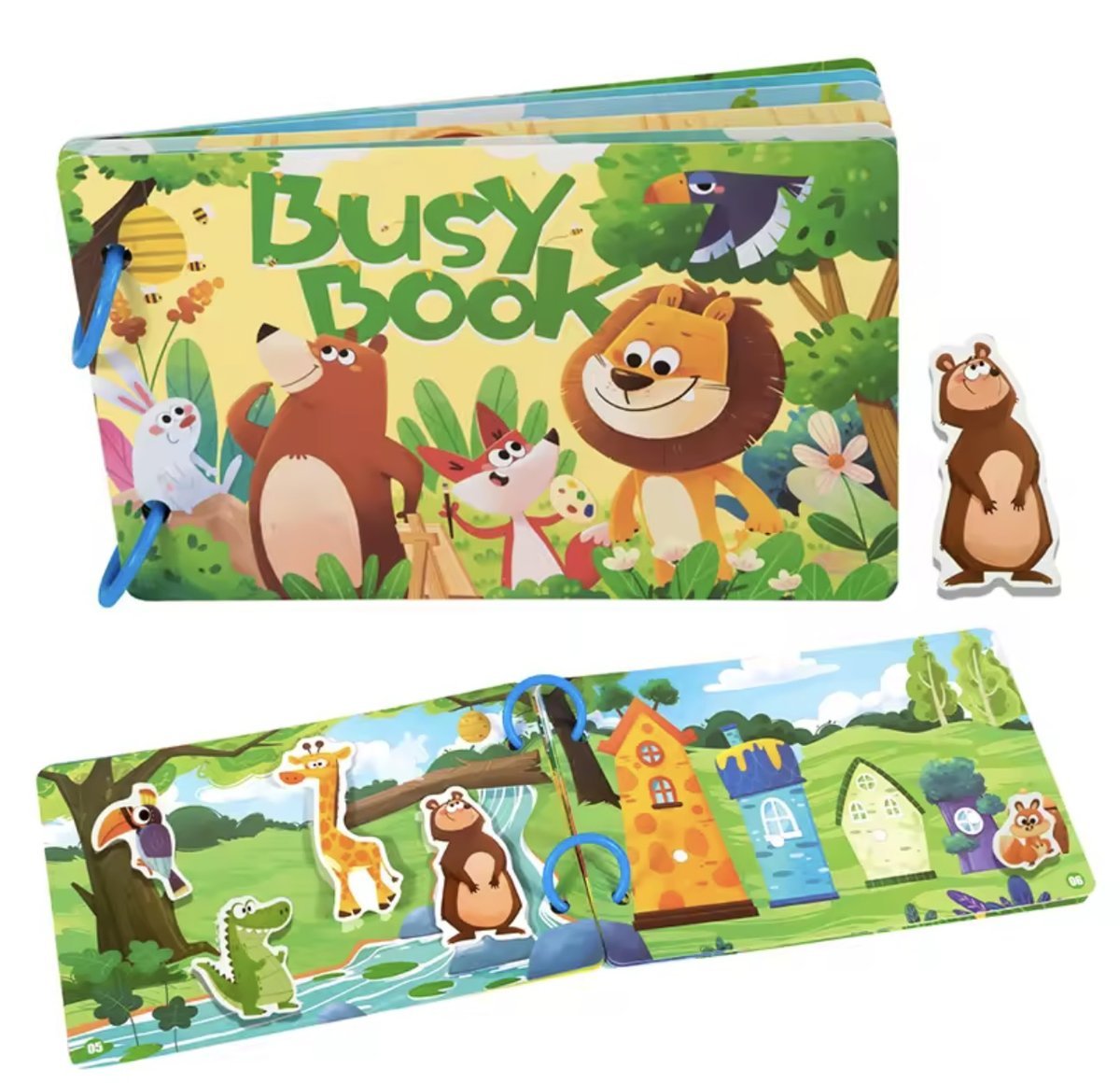 KSIĄŻECZKA KREATYWNA Z RZEPAMI BUSY BOOK DLA DZIECI UKŁADANKA DIY