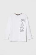 Bluzki dla niemowląt - BOSS longsleeve bawełniany niemowlęcy kolor biały z nadrukiem - Boss - miniaturka - grafika 1
