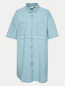 Sukienki - Roxy Sukienka jeansowa Pacific Night ERJDD03005 Niebieski Relaxed Fit - miniaturka - grafika 1