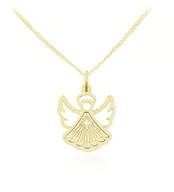 Biżuteria religijna - Naszyjnik Aniołek z Krzyżykiem - Pamiątka Chrztu - 24k złocenie - miniaturka - grafika 1