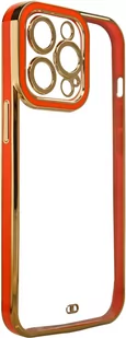 Fashion Case etui do iPhone 13 Pro Max żelowy pokrowiec ze złotą ramką czerwony - Etui i futerały do telefonów - miniaturka - grafika 1