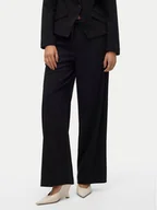 Spodnie damskie - Vero Moda Spodnie materiałowe Babette 10320601 Czarny Straight Fit - miniaturka - grafika 1