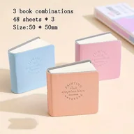 Rękodzieło - TEMU 3-pak mini szkicowników akwarelowych, kwadratowe szkicowniki ze sztucznej skóry z grubym papierem 200 g/m², przenośne dzienniki artystyczne do - miniaturka - grafika 1