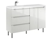 Szafki łazienkowe - Szafka Stojąca Z Umywalką ETH 120 cm SD Lewa - Kaszmir Wysoki Połysk - miniaturka - grafika 1
