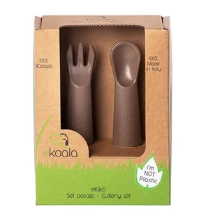 eKoala, Sztućce, Brown, BIOplastik,2 szt. - Sztućce dla dzieci - miniaturka - grafika 1