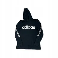 Bluzki damskie - Młodzieżowa czarna bluzka z kapturem ADIDAS XL 18+ - miniaturka - grafika 1