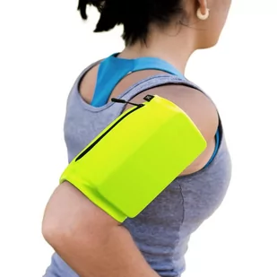 Elastyczny materiałowy armband opaska na ramię do biegania fitness M zielona - Etui i futerały do telefonów - miniaturka - grafika 1
