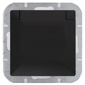 Gniazdka elektryczne - Abex Perła czarny mat gniazdo bryzgoszczelne +0) PT-16PH PT-16PH-czarny mat - miniaturka - grafika 1