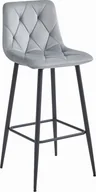 Taborety i hokery - Leobert Hoker NADO - aksamit srebrno-szary / nogi czarne x 2 - miniaturka - grafika 1