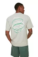 Koszulki męskie - TRENDYOL T-shirt męski, szary, S - miniaturka - grafika 1