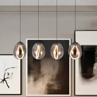 Lampy sufitowe - Viokef Lampa wisząca szklana Melanie, aluminiowy / szary / cynkowy, salon / jadalnia, szkło - miniaturka - grafika 1