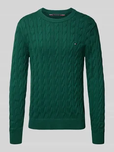 Sweter z dzianiny o kroju regular fit z czystej bawełny - Swetry męskie - miniaturka - grafika 1