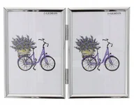 Ramki na zdjęcia - Ramka metalowa srebrna 2 zdjęcia 10x15 z zawiasami - miniaturka - grafika 1