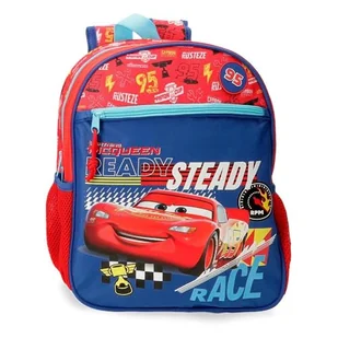 Joumma Disney Cars Lets Race Plecak szkolny adaptacyjny do wózka Czerwony 27 x 33 x 11 cm Poliester 9,8 l, Czerwone, Plecak szkolny z możliwością dostosowania do wózka - Plecaki szkolne i tornistry - miniaturka - grafika 1