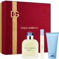 Zestawy perfum męskich - Dolce&Gabbana Light Blue Pour Homme EDT Trio Gift Set zestaw upominkowy dla mężczyzn - miniaturka - grafika 1