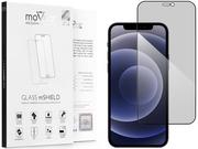 Szkła hartowane na telefon - moVear 2.5D MAX privacy - Prywatyzujące szkło hartowane do Apple iPhone 12 Pro / 12 (6.1") na Cały Ekran | antySpy, do etui, fullGlue, 9H - miniaturka - grafika 1