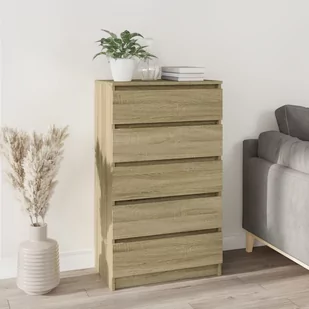vidaXL Komoda, kolor dąb sonoma, 60x36x103 cm, materiał drewnopochodny - Komody - miniaturka - grafika 1
