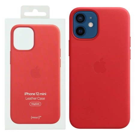 Apple iPhone 12 mini etui skórzane Leather Case MagSafe MHK73ZE/A - czerwone (Red)