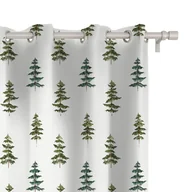 Zasłony - Zasłona WINTER wzór BN52 | Akwarelowe choinki 150 x 200 cm tkanina standard - miniaturka - grafika 1
