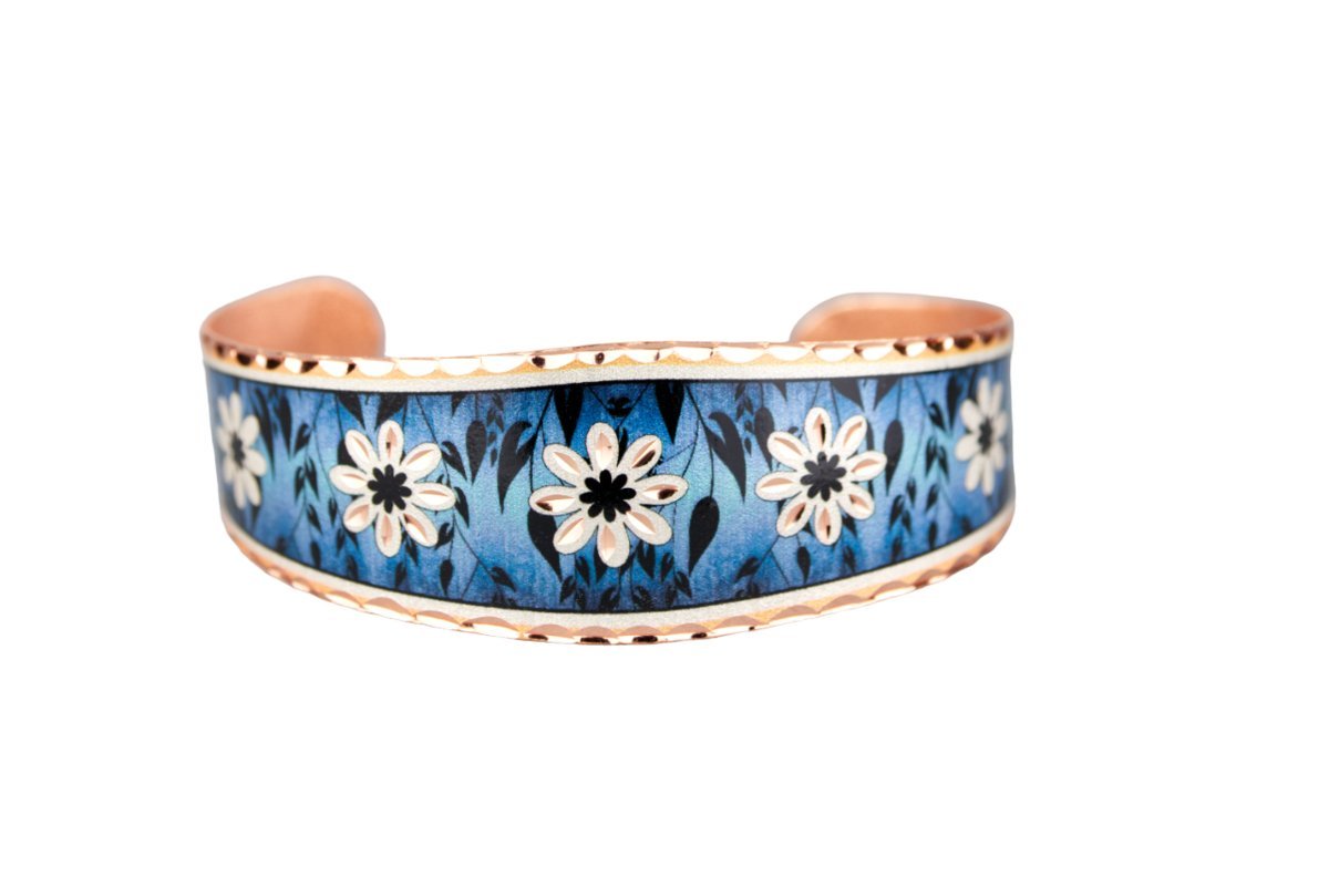 Bransoletka Miedziana - Motyw Kwiaty BF_03