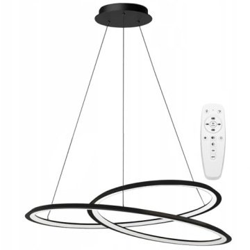 Lampa Sufitowa Wisząca Led Ring Koło Black Czarna Pilot APP1194