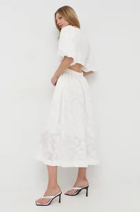 Miss Sixty Sixty sukienka bawełniana kolor biały maxi rozkloszowana - Sukienki - miniaturka - grafika 1