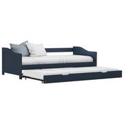 Łóżka - vidaXL Wysuwane łóżko, szare, drewno sosnowe, 90x200 cm - miniaturka - grafika 1