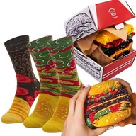 Skarpetki męskie - Zestaw 3 Par Skarpetek Burger W Opakowaniu Prezentowym - miniaturka - grafika 1
