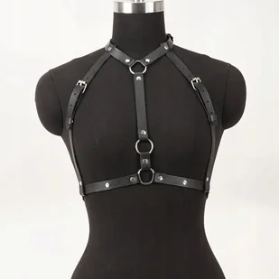 harness top gotycki uprząż lolita punk y2k grunge alt streetwear 62 - 92 cm - Paski - miniaturka - grafika 1