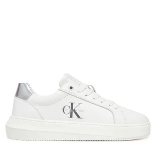 Sneakersy Calvin Klein Jeans Chunky Cupsole Lth Silver YW0YW01876 Biały - Sneakersy damskie - miniaturka - grafika 1