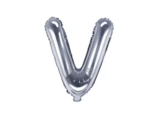 PartyDeco Balon foliowy Litera V, 35cm, srebrny FB2M-V-018 - Balony i akcesoria - miniaturka - grafika 1