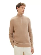 Swetry męskie - TOM TAILOR sweter męski, 31089 - Hazel Brown Melange, XL - miniaturka - grafika 1