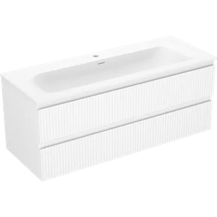 Mexen Rivel szafka łazienkowa 120 cm z umywalką Vela, 2 szuflady, ryflowana , biała mat - 91A20-12047-2-BFF01-W23M01 - Szafki łazienkowe - miniaturka - grafika 1