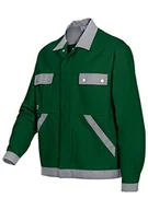 Paski - BP 1454-720-74-44/46 kurtka robocza, ukryty pasek na zatrzask i kieszenie, wzmocniona bawełna 305,00 g/m², średni zielony/jasnoszary, 44/46 - miniaturka - grafika 1