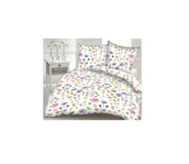 Pościel - Pościel z kory 200x220 135B biała łączka kolorowe kwiatki - miniaturka - grafika 1
