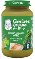 Dania dla dzieci - Puree dla dzieci warzywa i mięso Gerber Organic Broccoli &amp; Pea Puree with Turkey od 6 miesięcy 190 g (8445290155757) - miniaturka - grafika 1