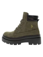 Botki damskie - U.S. Polo Assn. Botki w kolorze khaki - miniaturka - grafika 1