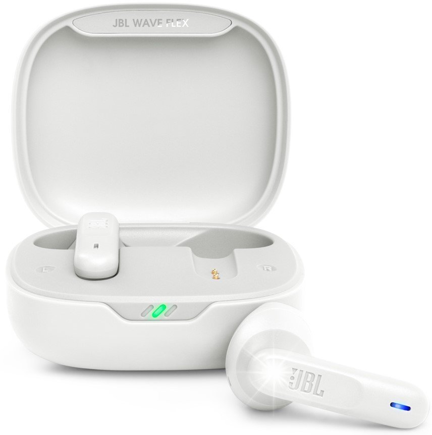 JBL Vibe Flex Białe Douszne Wodoodporne Bluetooth