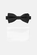 Krawaty i muchy męskie - Mucha Czarna Plus Poszetka - miniaturka - grafika 1