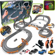 Samochody i pojazdy dla dzieci - TOR WYŚCIGOWY Samochodowy ELEKTRYCZNY 2 AUTA ZASILACZ 838 cm XXL - miniaturka - grafika 1