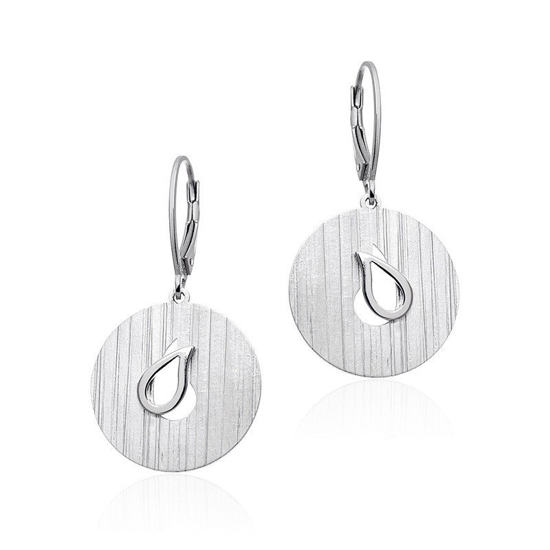 ankabizuteria.pl Kolczyki srebrne karbowane i rodowane łezki