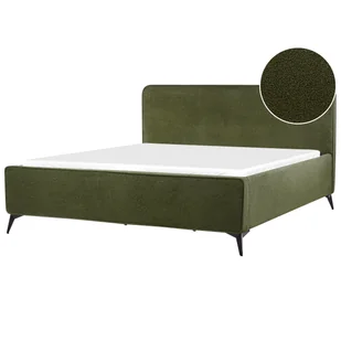 Łóżko boucle 180 x 200 cm zielone VALOGNES - Łóżka - miniaturka - grafika 1