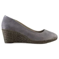 Czółenka - Goodin Lekkie Czółenka Na Koturnie szare - miniaturka - grafika 1