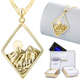 Złoty Naszyjnik z Górami Tatrami SREBRO 925 Natura Góry Tatry POZŁACANY 585 - Naszyjniki - miniaturka - grafika 1