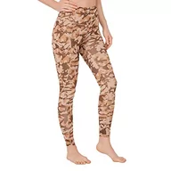 Legginsy - LOS OJOS Legginsy damskie Camo – wysoka talia wyszczuplające brzuch kamuflaż do ćwiczeń dla kobiet, beżowy-khaki, XL - miniaturka - grafika 1